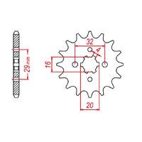 MTX Standard Front Sprocket 14T
