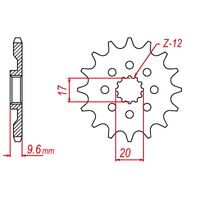 MTX Standard Front Sprocket 13T for Husqvarna TC85 Big Wheel 2018 2019 2020