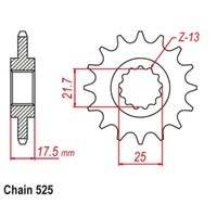 MTX Standard Front Sprocket 15T for Honda CB360 2008-2012