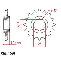 MTX Standard Front Sprocket 14T for Honda VTR250R 2012