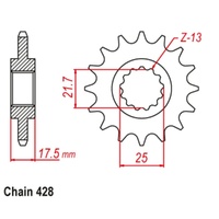 MTX Standard Front Sprocket 17T for Honda VT250FL SPADA 1989-1992