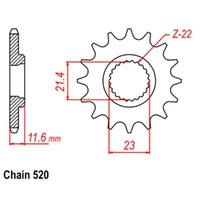 MTX Standard Front Sprocket 14T for Yamaha TT-R250 1998-2016