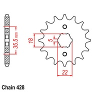 MTX Standard Front Sprocket 14T for Yamaha TW200 TRAILWAY 2013-2014