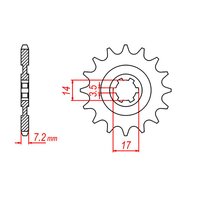 MTX Standard Front Sprocket 14T for Kawasaki KLX140 Small Wheel  2008-2020