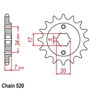 MTX Optional Front Sprocket 15T for Honda SL250Y 2000-2003