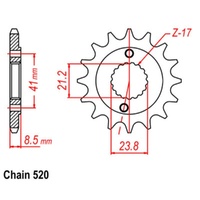 MTX Standard Front Sprocket 15T for Honda XR400SM SUPER MOTARD 2000-2009