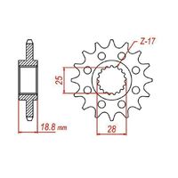 MTX Optional Front Sprocket 15T for APRILIA RSV1000 MILLE R SP 2004-2009