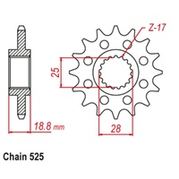 MTX Optional Front Sprocket 16T for HUSQVARNA  900 NUDA R 2012-2013