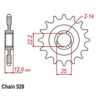 MTX Standard Front Sprocket 13T for GAS GAS EC250 FSR 2T (SACHS) 2011-2013