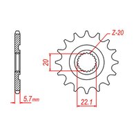 MTX Optional Front Sprocket 14T for Yamaha WR250F ENDURO 2001-2020