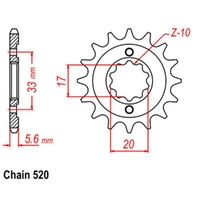 MTX Optional Front Sprocket 13T for Suzuki  GSX250ES 1982-1987