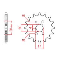 MTX Optional Front Sprocket 14T for Honda TRX90EX 2WD (90 X-Lite) 2007-2013