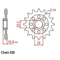 MTX Standard Front Sprocket 15T for APRILIA RXV450 2006-2011