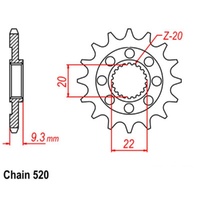 MTX Standard Front Sprocket 13T for Kawasaki KX250F 2006-2020
