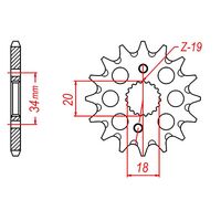 SPROCKET FRONT MTX 1310 / 428 15T #420
