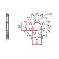 MTX Optional Front Sprocket 16T for Suzuki  GSX1300R HAYABUSA 2008-2020
