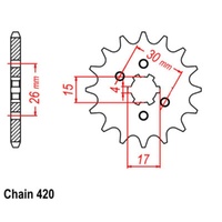 MTX Standard Front Sprocket 12T for Honda Z-50 1971-1981