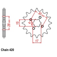 MTX Optional Front Sprocket 15T for Honda SL70 1971-1973