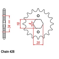 MTX Optional Front Sprocket 15T for Honda CT185 1979-1991