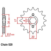 MTX Optional Front Sprocket 13T for Honda CR125R 1982