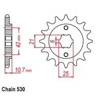 MTX Standard Front Sprocket 16T for Honda CB650C CUSTOM 1979-1982