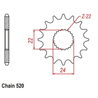 MTX Standard Front Sprocket 16T for APRILIA RS125 1998-2005