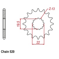 MTX Standard Front Sprocket 11T for Suzuki LT-F160 QUADRUNNER 1991-1999
