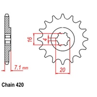 MTX Standard Front Sprocket 14T for Suzuki RM80 1986-1988