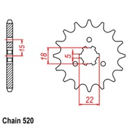 MTX Optional Front Sprocket 13T for Kawasaki KX125 1995