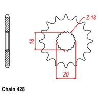 MTX Standard Front Sprocket 13T for Suzuki DF125 1983-1988