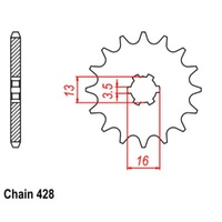 MTX Optional Front Sprocket 13T for Yamaha YZ80 1978-1979
