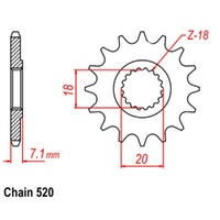 MTX Standard Front Sprocket 12T for Suzuki RM125 1980-1987