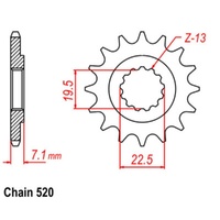 MTX Standard Front Sprocket 15T for Suzuki  DR250 1987