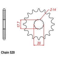MTX Optional Front Sprocket 13T for Yamaha TW200 TRAILWAY 1991-1998