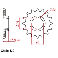 MTX Standard Front Sprocket 16T for Yamaha XJ600S SECA II 1992-1996