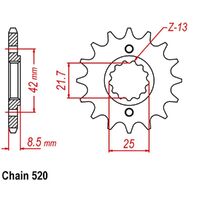 MTX Optional Front Sprocket 15T for Kawasaki GPX250 (EX250F) 1988-2006