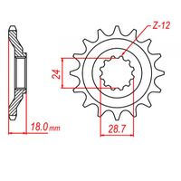 MTX Standard Front Sprocket 15T for Kawasaki GPZ1100 UNI TRACK (ZX1100) 1983-1985