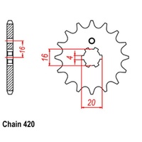 MTX Standard Front Sprocket 14T for Yamaha V90 1975-1978