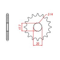 MTX Optional Front Sprocket 15T for Yamaha YZ85LW BIG WHEEL 2002-2020