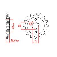 MTX Optional Front Sprocket 14T for HUSQVARNA WR125 1996-1997