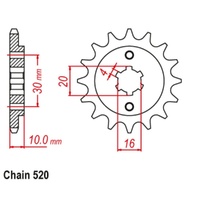 MTX Standard Front Sprocket 17T for CAGIVA 125 MITO 1 SPORTS 1991-1993