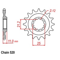 MTX Optional Front Sprocket 17T for HUSQVARNA CR250 1999-2005