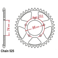 MTX Standard Rear Sprocket 40T for Honda CBR400RR 1988-1989