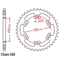 MTX Standard Rear Sprocket 40T for CAN-AM DS650 2007