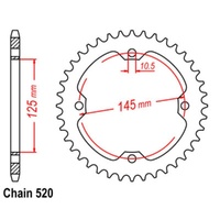 MTX Standard Rear Sprocket 38T for Yamaha YFM250R RAPTOR 2008-2015