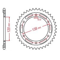 MTX Optional Rear Sprocket 39T for Honda CBR300R 2014-2019