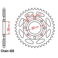 MTX Optional Rear Sprocket 56T for Honda CB100 SUPER SPORT 1970-1977