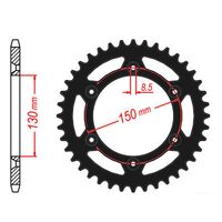 SPROCKET REAR MTX ZERO Alloy MX 251 52T #520 BLK