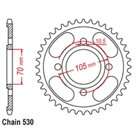 MTX Standard Rear Sprocket 38T for Honda CB350 TWIN 1969-1974