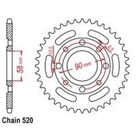 MTX Standard Rear Sprocket 35T for Honda CB200 TWIN 1985